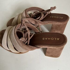 Alohas suede heeled sandals Letizia size 36